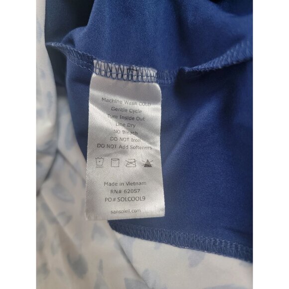 SanSoleil Womens UV 50 Solcool Print 1/4 Zip Mock Top Medium Pullover Stretch - Picture 5 of 8